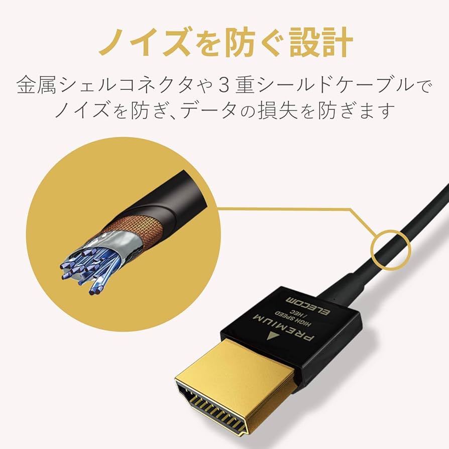 エレコム HDMI ケーブル 1m 4K × 2K対応 スーパースリム 送料込み Amazon | エレコム HDMI ケーブル 1.8m プレミアム 4K 2K (60P